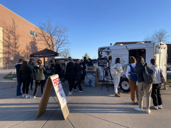 Giving away coffee